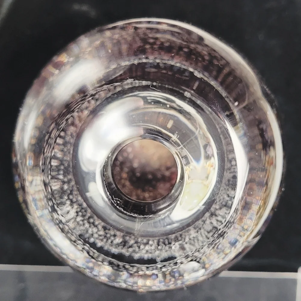 Art glass italian murano style unique air bubble pattern heavy vase